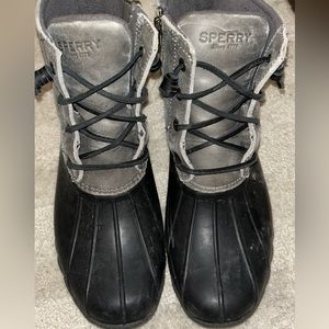 Grey Sperry Boots